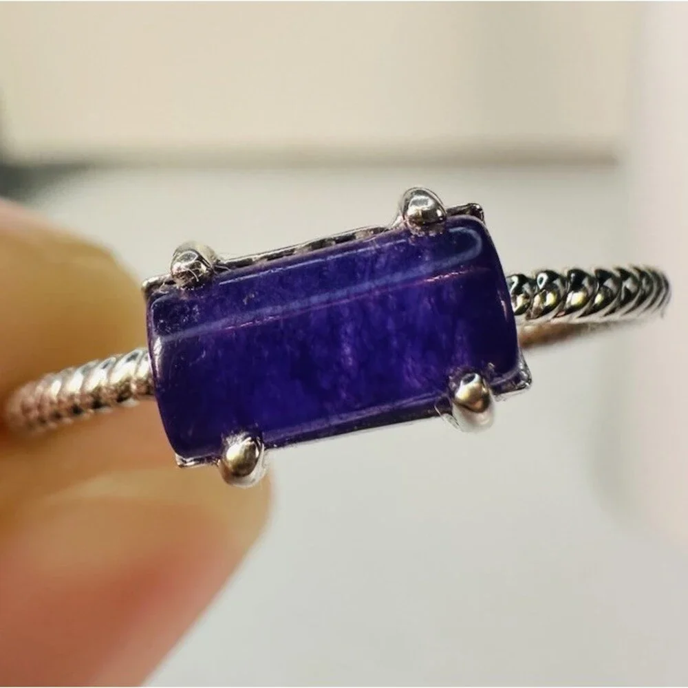 Bomb Party Purple Ring Lot 2 Size 9 Rhodium Plated CZ Statement Rings